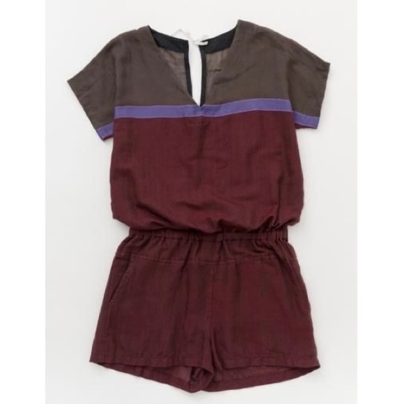 Lemlem Eve Playsuit in color Block maroon/purple size small - Picture 10 of 10
